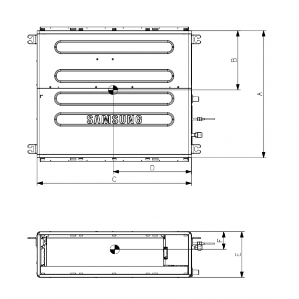 SAMSUNG KANALINIO TIPO ŽEMO SLĖGIO 5.0/6.0KW ORO KONDICIONIERIAUS KOMPLEKTAS SU LAIDINIU PULTELIU 5