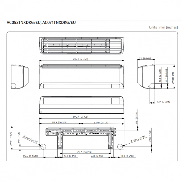 SAMSUNG DELUXE KOMERCINĖS KLASĖS BEVĖJIS SIENINIS 5.0/6.0KW ORO KONDICIONIERIAUS KOMPLEKTAS 9