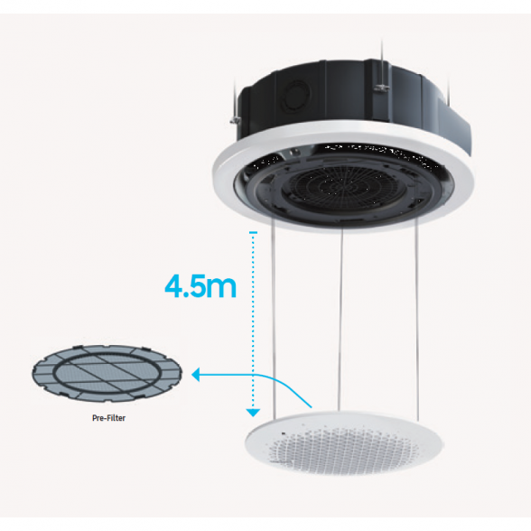 SAMSUNG 360 KASETINIO TIPO 10.0-11.2KW ORO KONDICIONIERIAUS KOMPLEKTAS (TRIFAZIS ĮRENGINYS); KOMPLEKTUOJAMAS SU PASIRENKAMA APDAILA IR DISTANCINIU PULTELIU. 6