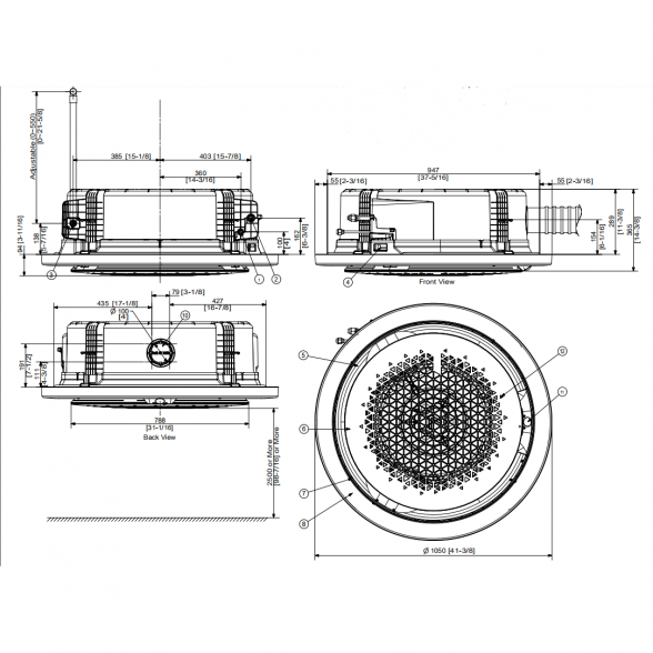 SAMSUNG 360 KASETINIO TIPO 10.0-11.2KW ORO KONDICIONIERIAUS KOMPLEKTAS (TRIFAZIS ĮRENGINYS); KOMPLEKTUOJAMAS SU PASIRENKAMA APDAILA IR DISTANCINIU PULTELIU. 15