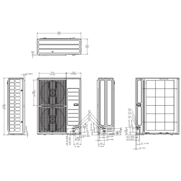 SAMSUNG 360 KASETINIO TIPO 13.4/15.5KW ORO KONDICIONIERIAUS KOMPLEKTAS (TRIFAZIS ĮRENGINYS); KOMPLEKTUOJAMAS SU PASIRENKAMA APDAILA IR DISTANCINIU PULTELIU. 13