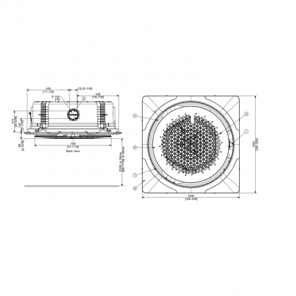 SAMSUNG 360 KASETINIO TIPO 13.4/15.5KW ORO KONDICIONIERIAUS KOMPLEKTAS (TRIFAZIS ĮRENGINYS); KOMPLEKTUOJAMAS SU PASIRENKAMA APDAILA IR DISTANCINIU PULTELIU. 15