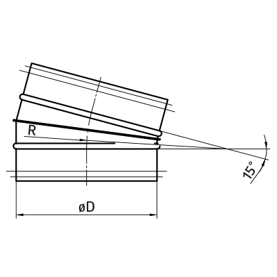 Alkūnė 90° DN250 segmentinė su tarpine 1