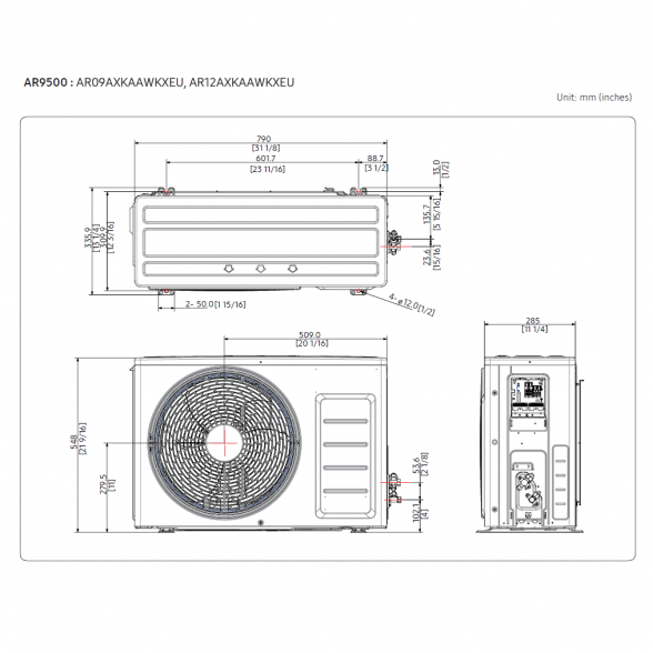 SAMSUNG SIENINIS BEVĖJIS PURE 1.0 2.5/3.2KW ORO KONDICIONIERIAUS KOMPLEKTAS 3