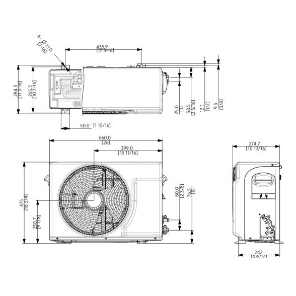 SAMSUNG SIENINIS BEVĖJIS COMFORT-ARISE 2.5/3.2KW ORO KONDICIONIERIAUS KOMPLEKTAS 4