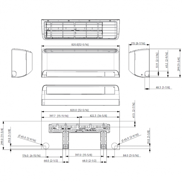 SAMSUNG SIENINIS BEVĖJIS COMFORT-ARISE 2.5/3.2KW ORO KONDICIONIERIAUS KOMPLEKTAS 3