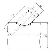 Atšaka balninė 45° 160-125 valcuota