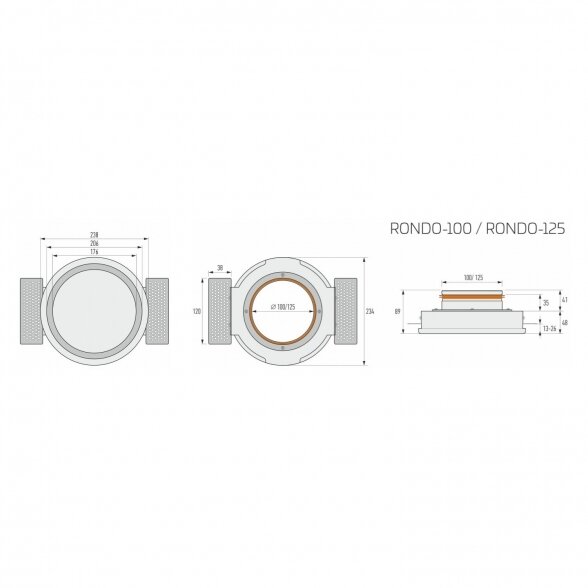 Difuzorius ERGOVENT RONDO-125, pajungimas 125mm 1