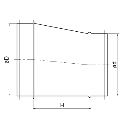 DN 125/100 ekscentrinė pereiga presuota su tarp. 1