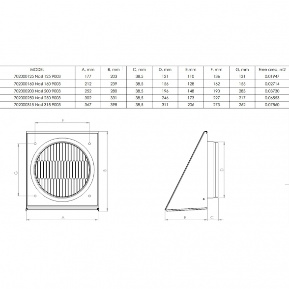 Lauko grotos Nosl 250 9003 (baltos) 9