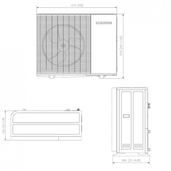 SAMSUNG oras-vanduo 12.0/12.0 KW monoblokas (trifazis) su R290 freonu (su 260l talpa) ir nuotoliniu laidiniu valdikliu AE120CXYDGK/EU-AE260CNWMGG/EU-MWR-WW10KN 5