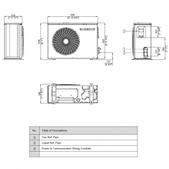 SAMSUNG oras-vanduo 4.4/5.0KW SPLIT komplektas su R32 freonu (su 200l tūriniu šildytuvu) ir nuotoliniu laidiniu valdikliu AE200RNWSEG/EU-AE040RXEDEG/EU-MWR-WW10KN 6