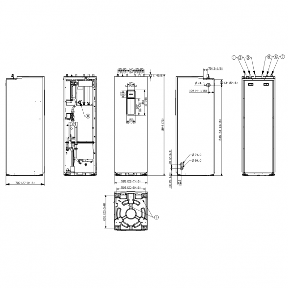 SAMSUNG oras-vanduo 6.0/6.5KW SPLIT komplektas su R32 freonu (su 200l tūriniu šildytuvu) ir nuotoliniu laidiniu valdikliu AE200RNWSEG/EU-AE060RXEDEG/EU-MWR-WW10KN 8