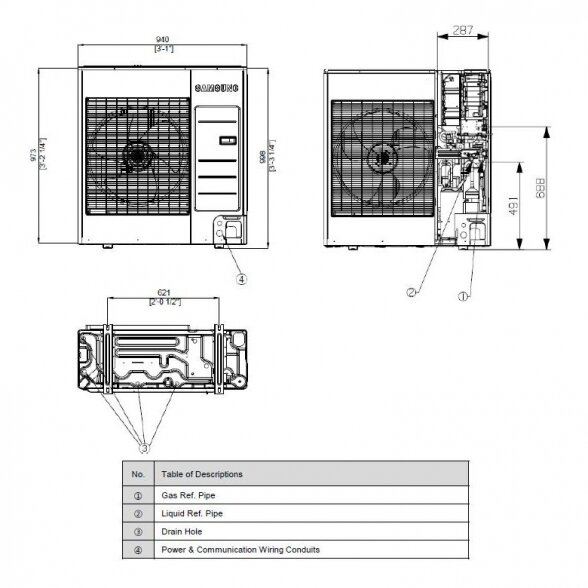 SAMSUNG oras-vanduo 9.0/8.7KW SPLIT komplektas su R32 freonu (su 200l tūriniu šildytuvu) ir nuotoliniu laidiniu valdikliu AE200RNWSEG/EU-AE090RXEDEG/EU-MWR-WW10KN 6