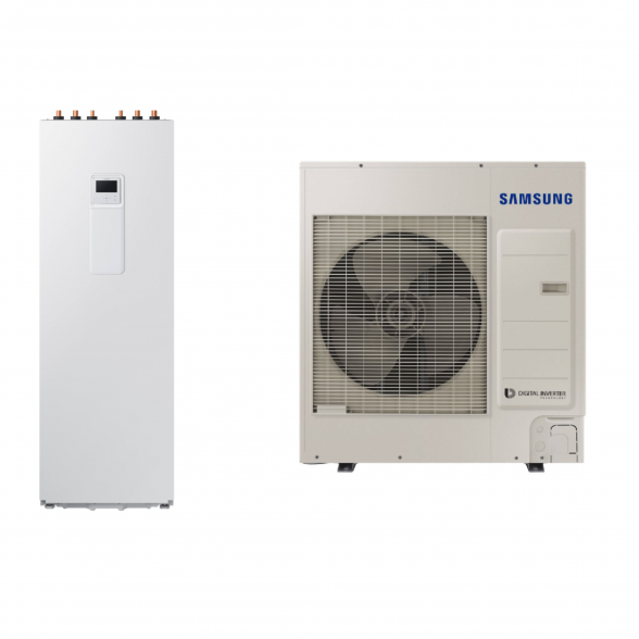 SAMSUNG oras-vanduo 9.0/8.7kW SPLIT komplektas su R32 freonu (su 200l tūriniu šildytuvu) ir nuotoliniu laidiniu valdikliu AE200RNWSEG/EU-AE090CXEDEG/EU-MWR-WW10N