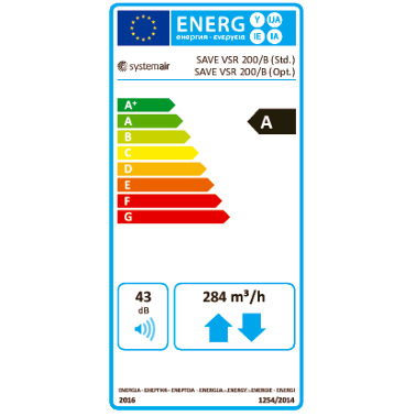 Systemair SAVE VSR 200/B R rotacinis lubinis rekuperatorius (Dešinysis) 1