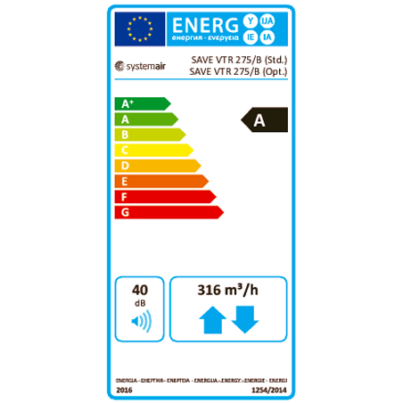Systemair SAVE VTR 275/B L rotacinis sieninis rekuperatorius 2