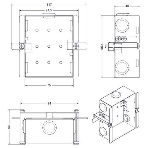 Systemair SAVE HMI valdymo pulto montavimo dėžutė 1