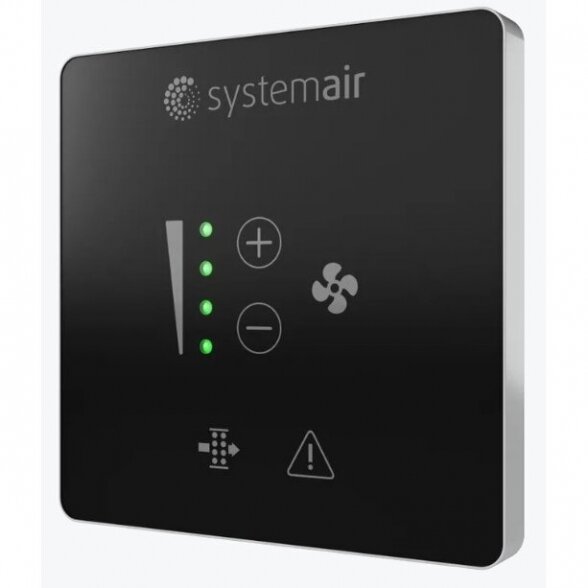 Systemair SAVE LIGHT Black valdymo skydelis su pagrindinėmis funkcijomis