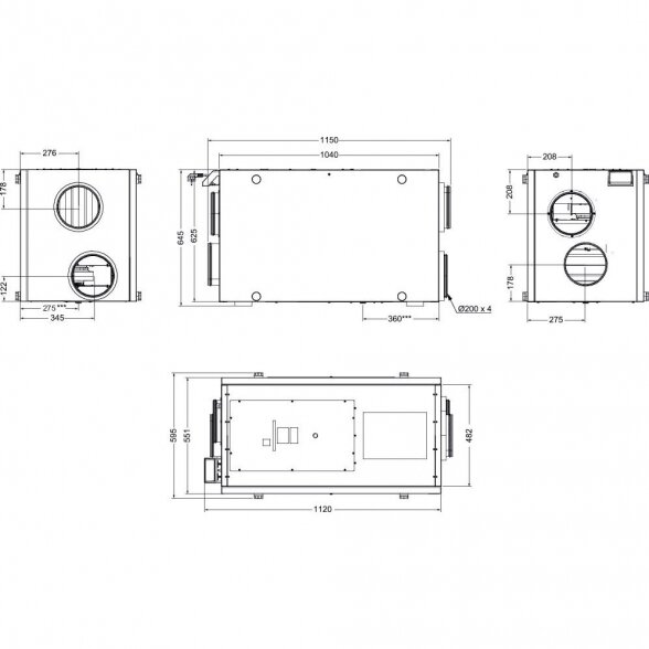 Systemair SAVE VSR500 rotacinis horizontalus rekuperatorius 2