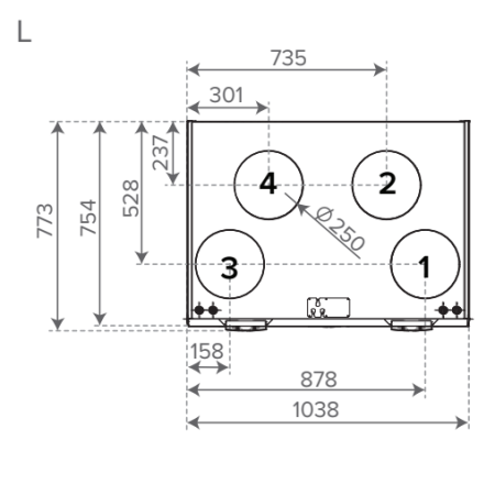 Vallox 245 MVE R entalpinis vertikalus rekuperatorius (Dešinysis) 4