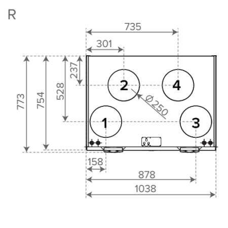 Vallox 245 MVE R entalpinis vertikalus rekuperatorius (Dešinysis) 2