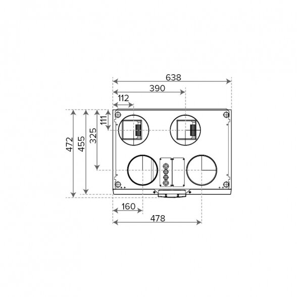 Vallox 110 MVE R entalpinis vertikalus rekuperatorius (Dešinysis) 5