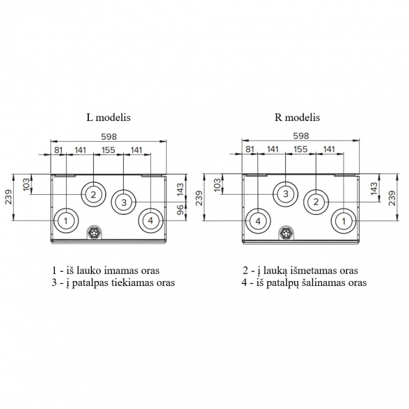 Vallox 51 MVE L entalpinis vertikalus rekuperatorius (Kairysis) 3