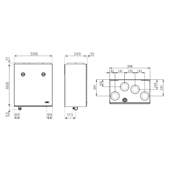 Vallox 51 MVE L entalpinis vertikalus rekuperatorius (Kairysis) 2